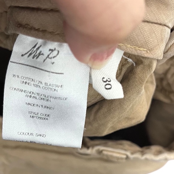 Mr. Porter Slim Fit Pants Men’s 30 Sand Cotton Casual Minimalist - Picture 10 of 11